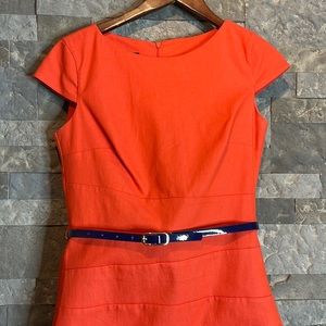 Woman’s size 6 orange dress with blue belt